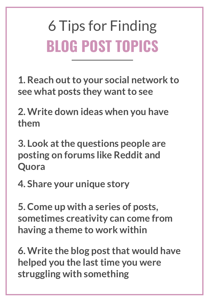 Tips for coming up with a blog topic